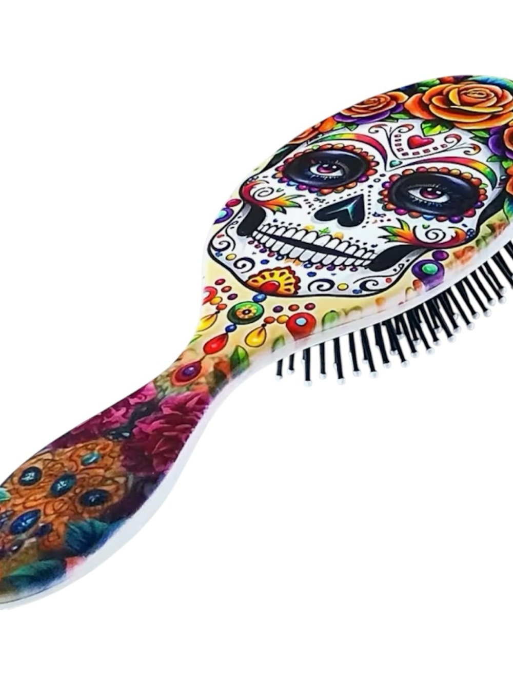 NWOT Vibrant Day of The Dead  Sugar Scull Detangling Hair Brush